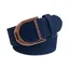 Stirrup Leather Belt 35mm in Navy Suede/Rose Gold - WEB EXCLUSIVE